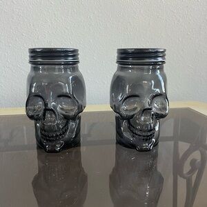Skull Glass Jars - Black